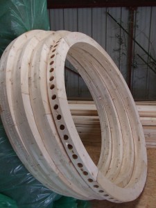 couronnes de yourte en fabrication