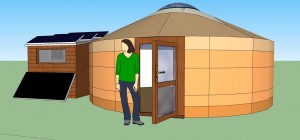 yourte couplée à une module d'autonomie énérgétique