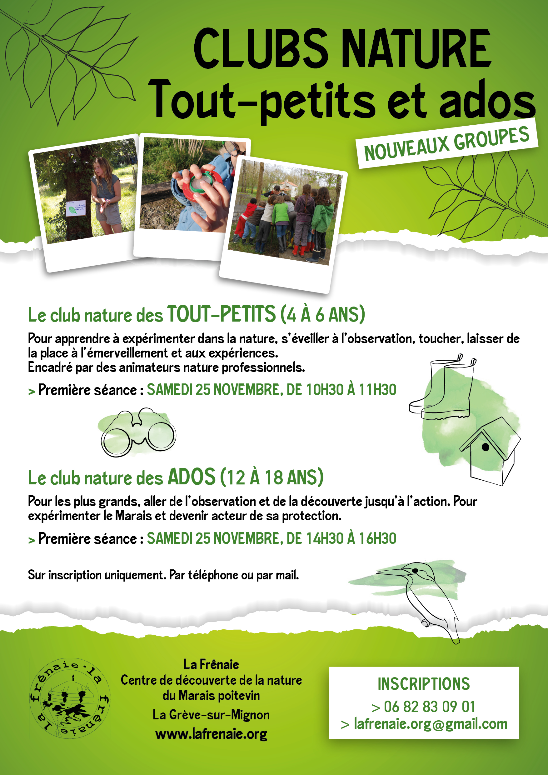 Des clubs nature pour les plus grands et les plus petits !
